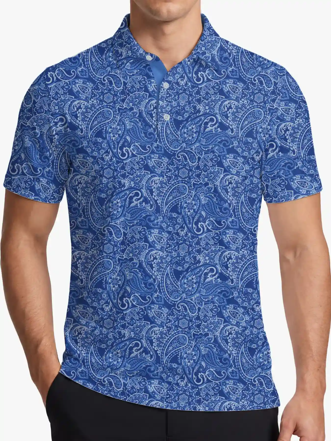Clubhouse Men's Blue Paisley Polo - Deolax