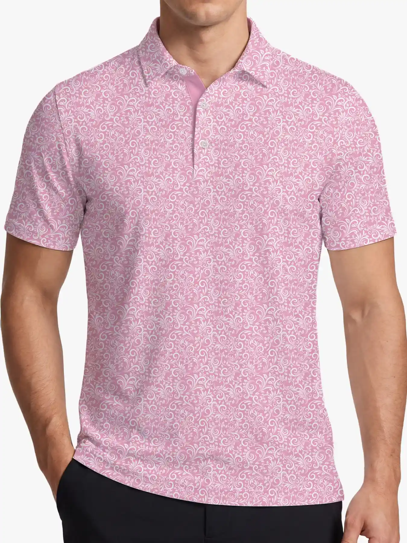Clubhouse Men's Pink Paisley Polo - Deolax