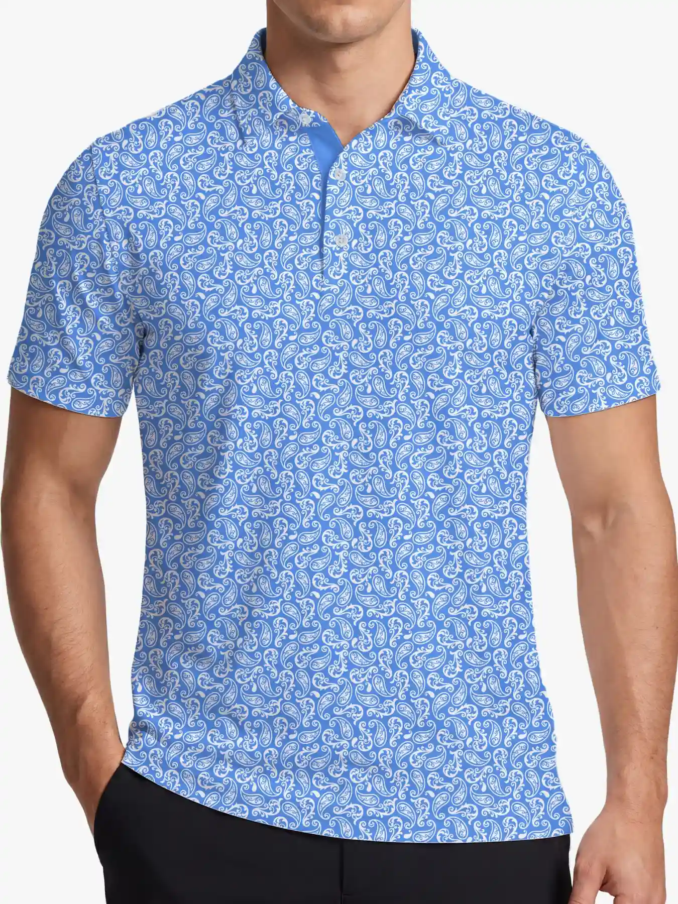 Coastal Men's Blue Paisley Polo - Deolax