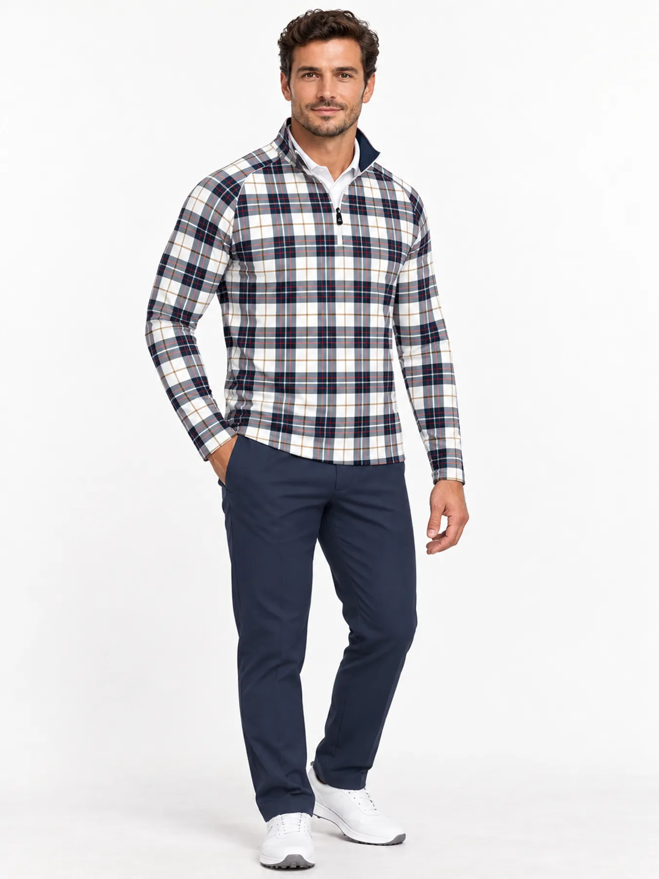 Coastal Fairway Plaid Quarter Zip