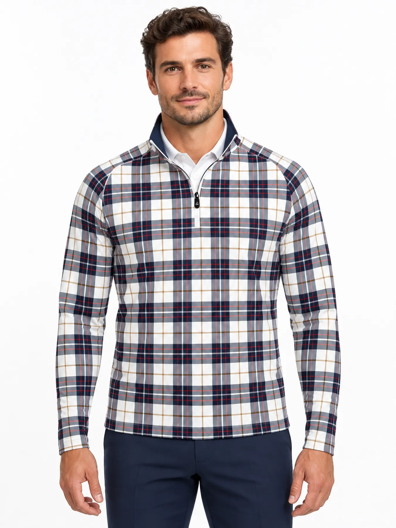 Coastal Fairway Plaid Quarter Zip