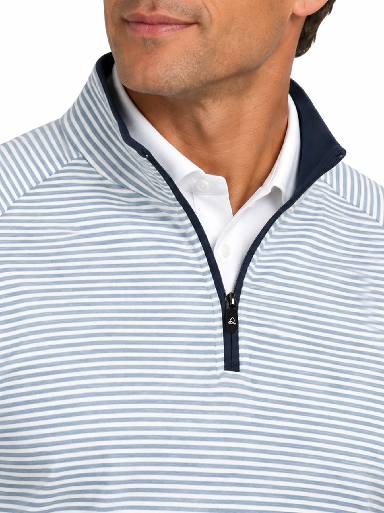 Coastal Micro-Stripe 1/4 Zip