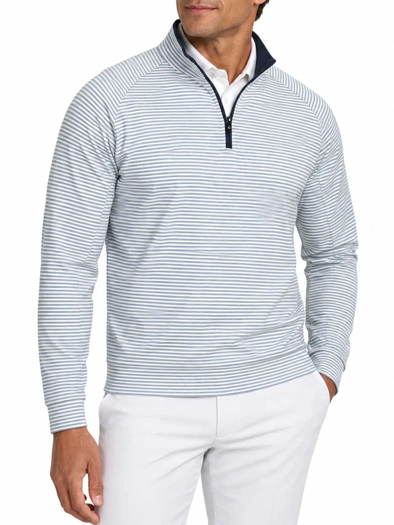 Coastal Micro-Stripe 1/4 Zip