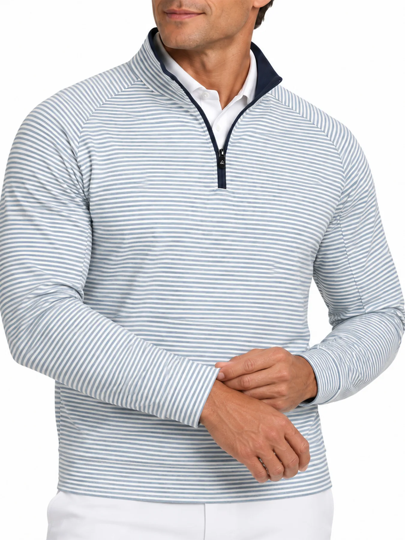 Coastal Micro-Stripe 1/4 Zip