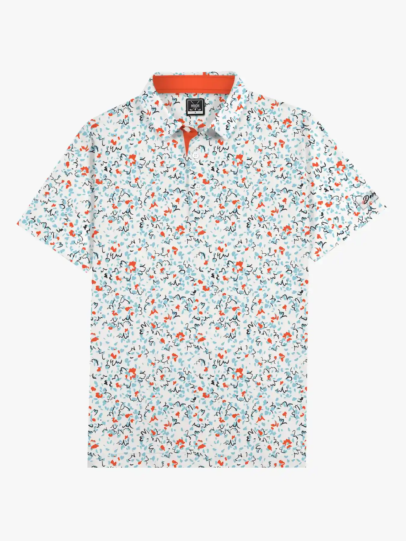 Coastal Sketch Golf Floral Polo - Deolax