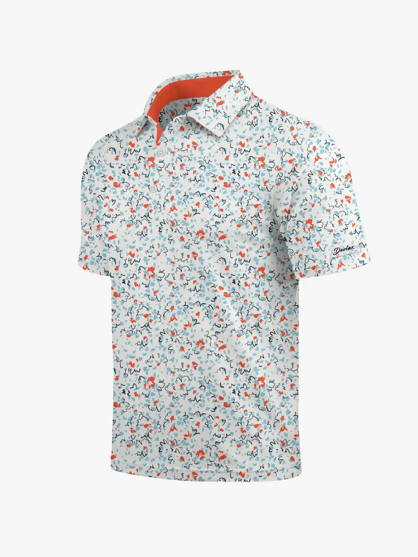 Coastal Sketch Golf Floral Polo - Deolax