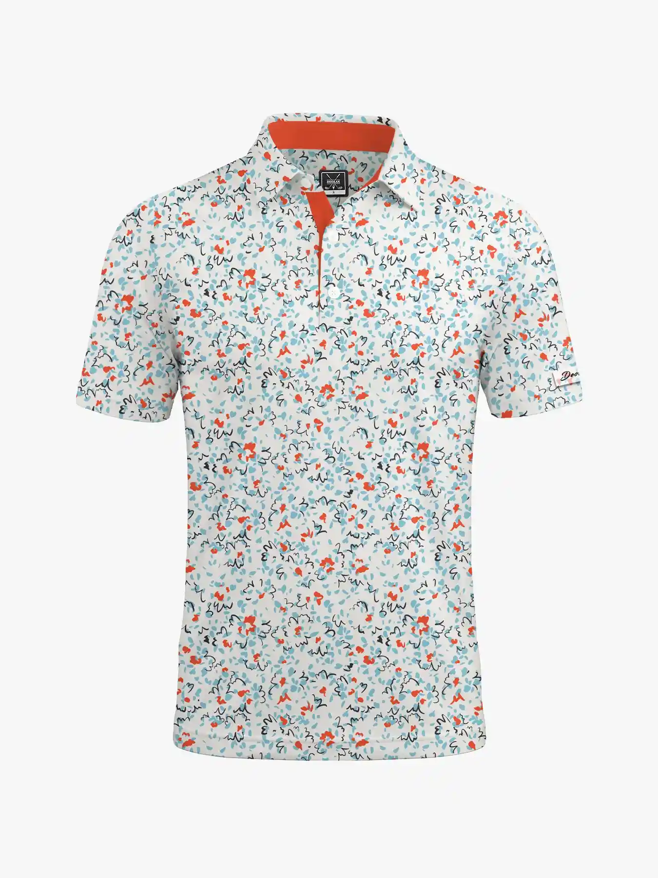 Coastal Sketch Golf Floral Polo - Deolax