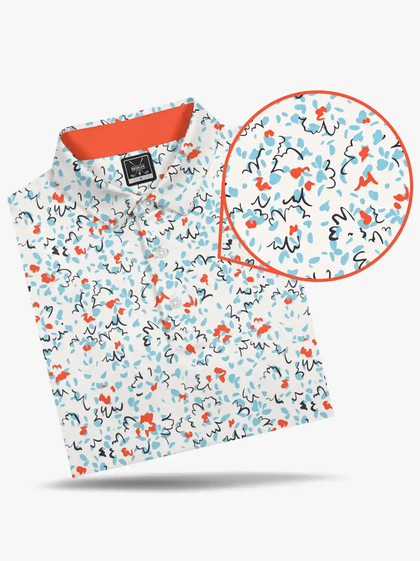 Coastal Sketch Golf Floral Polo - Deolax