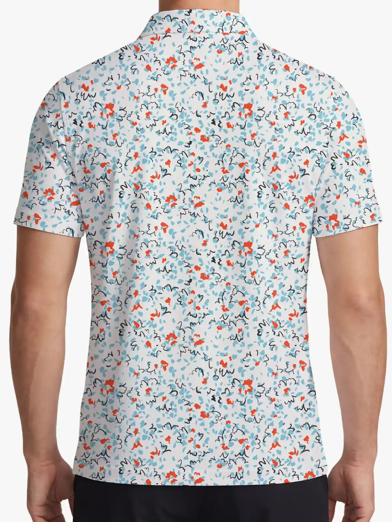 Coastal Sketch Golf Floral Polo - Deolax