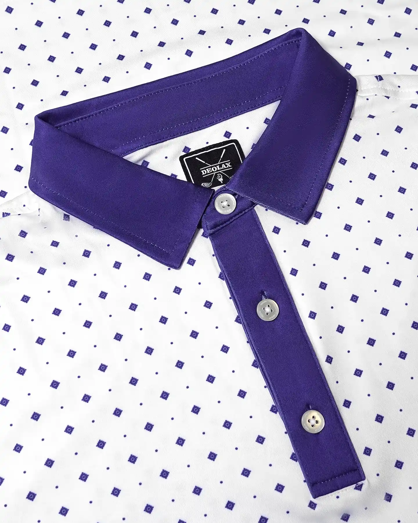 Deco Print White Golf Polo