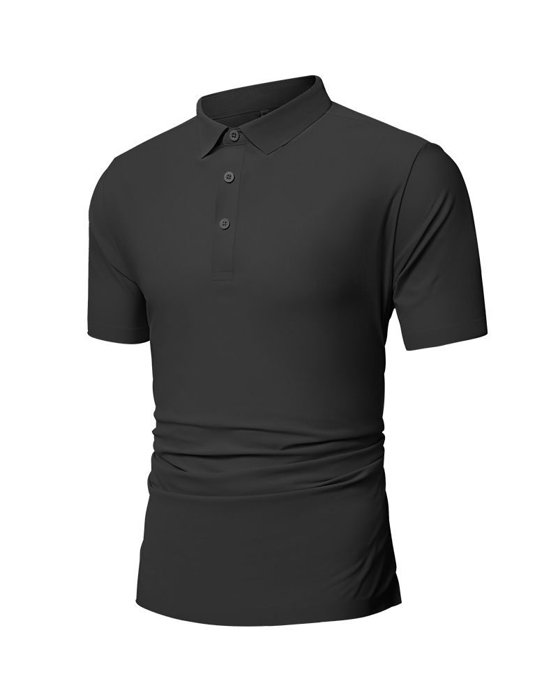 Stay Cool Performance Black Seamless Stretch Polo - Deolax Golf Shirts
