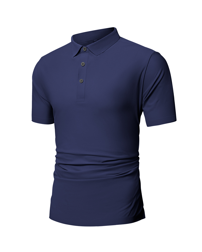 Stay Cool Performance Navy Seamless Stretch Polo - Deolax Golf Shirts