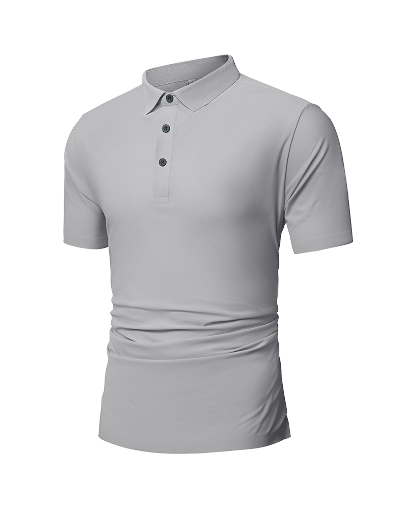 Stay Cool Performance Light Grey Seamless Stretch Polo - Deolax Golf Shirts


