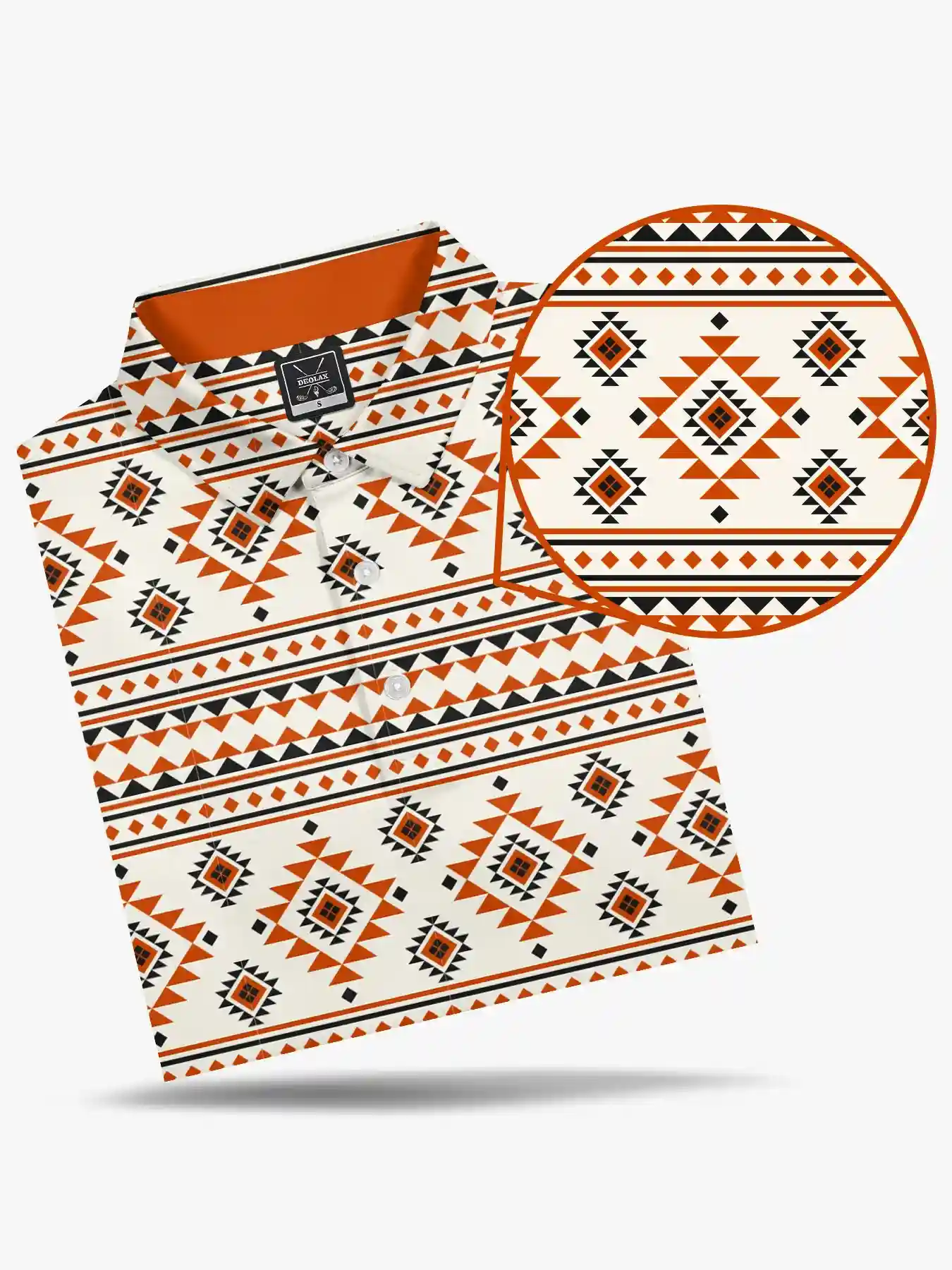 Desert Trail Orange Western Polo - Deolax