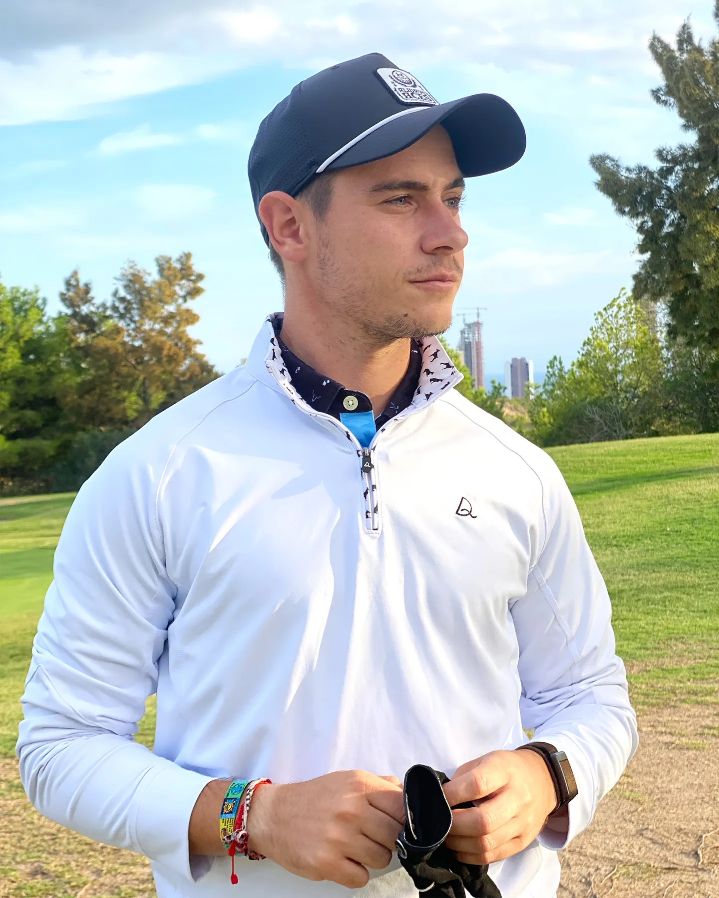 Doberman Quarter Zip - White