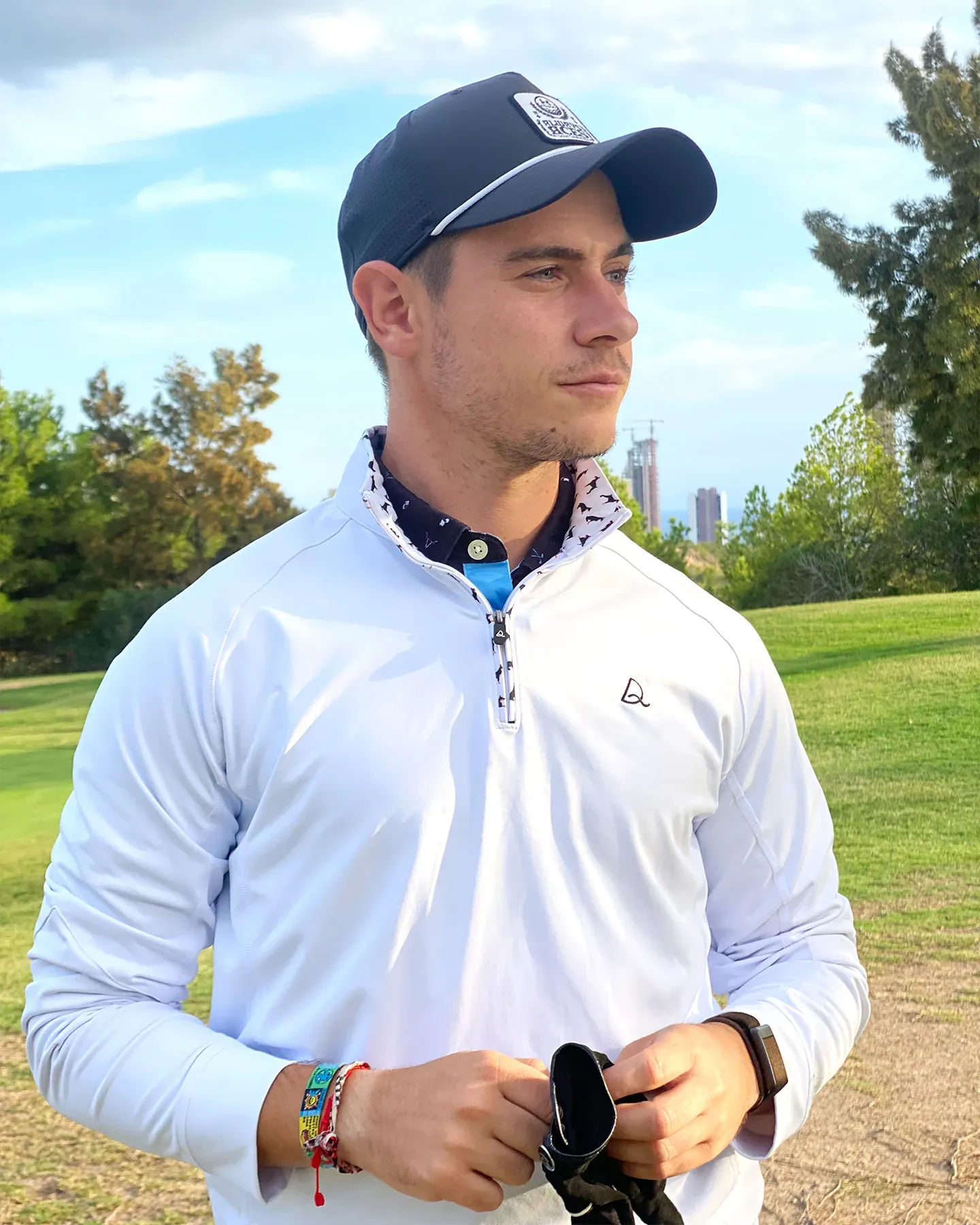 Doberman Quarter Zip - White