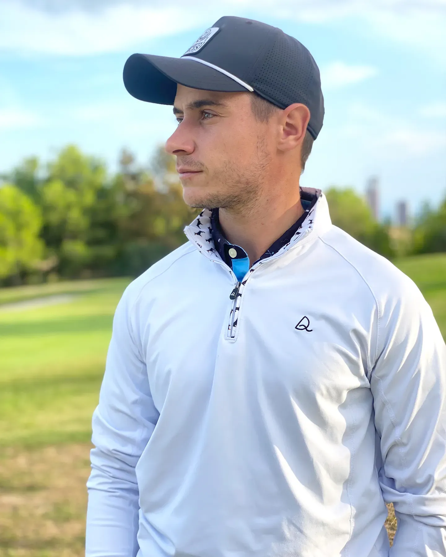 Doberman Quarter Zip - White