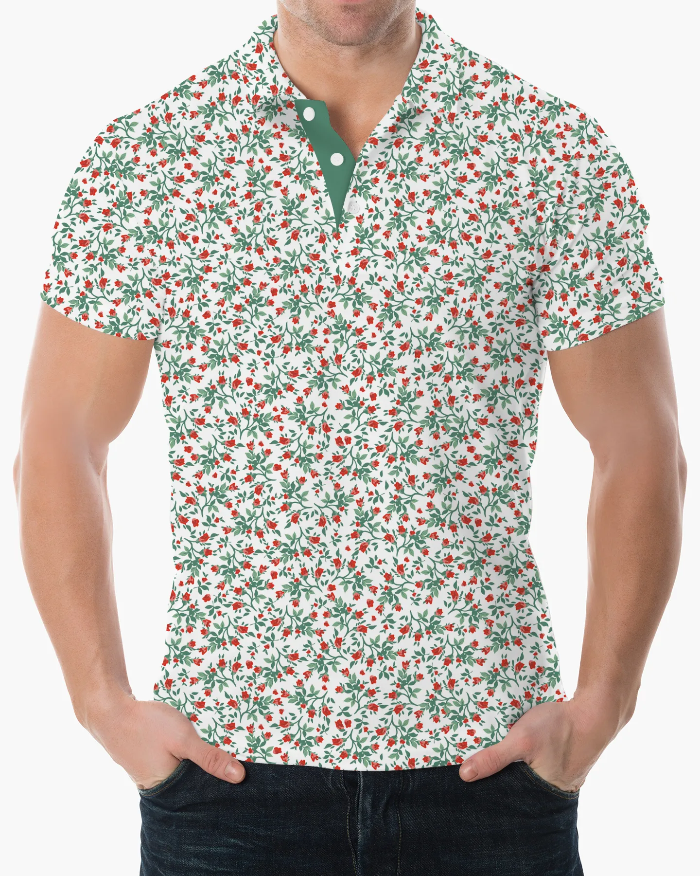 Fairway Floral Print Polo - Deolax