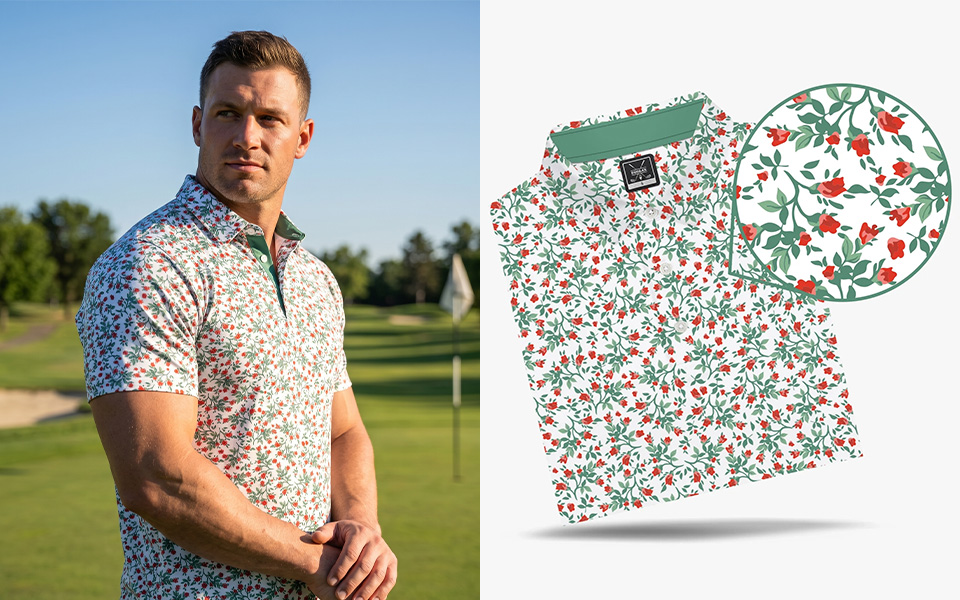 Fairway Floral Print Polo