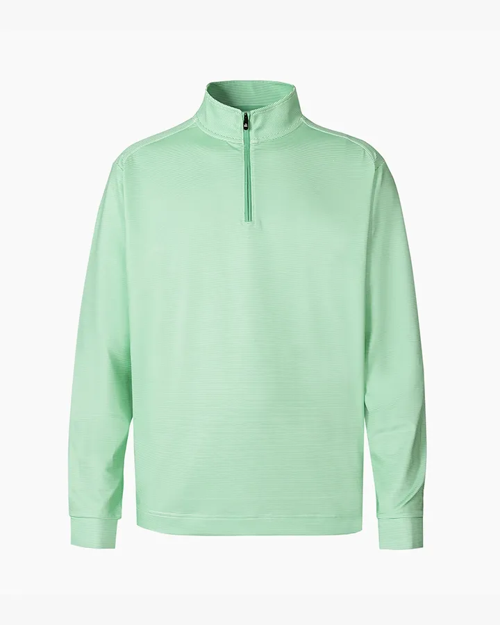 Deolax Stripe Quarter Zip Pullover - Green