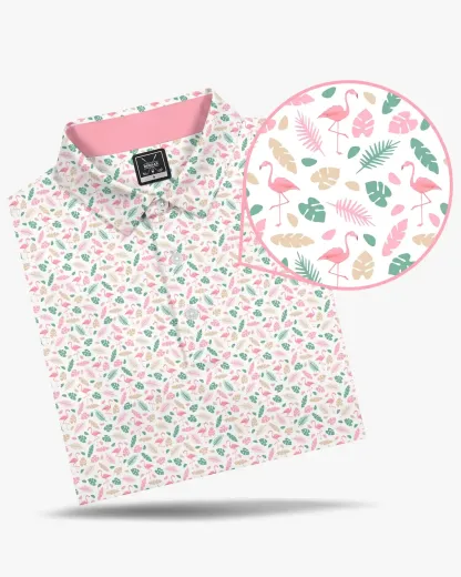 Flamingo Print Polo - Deolax