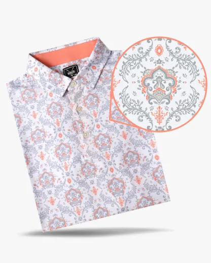Floral Paisley Print Polo