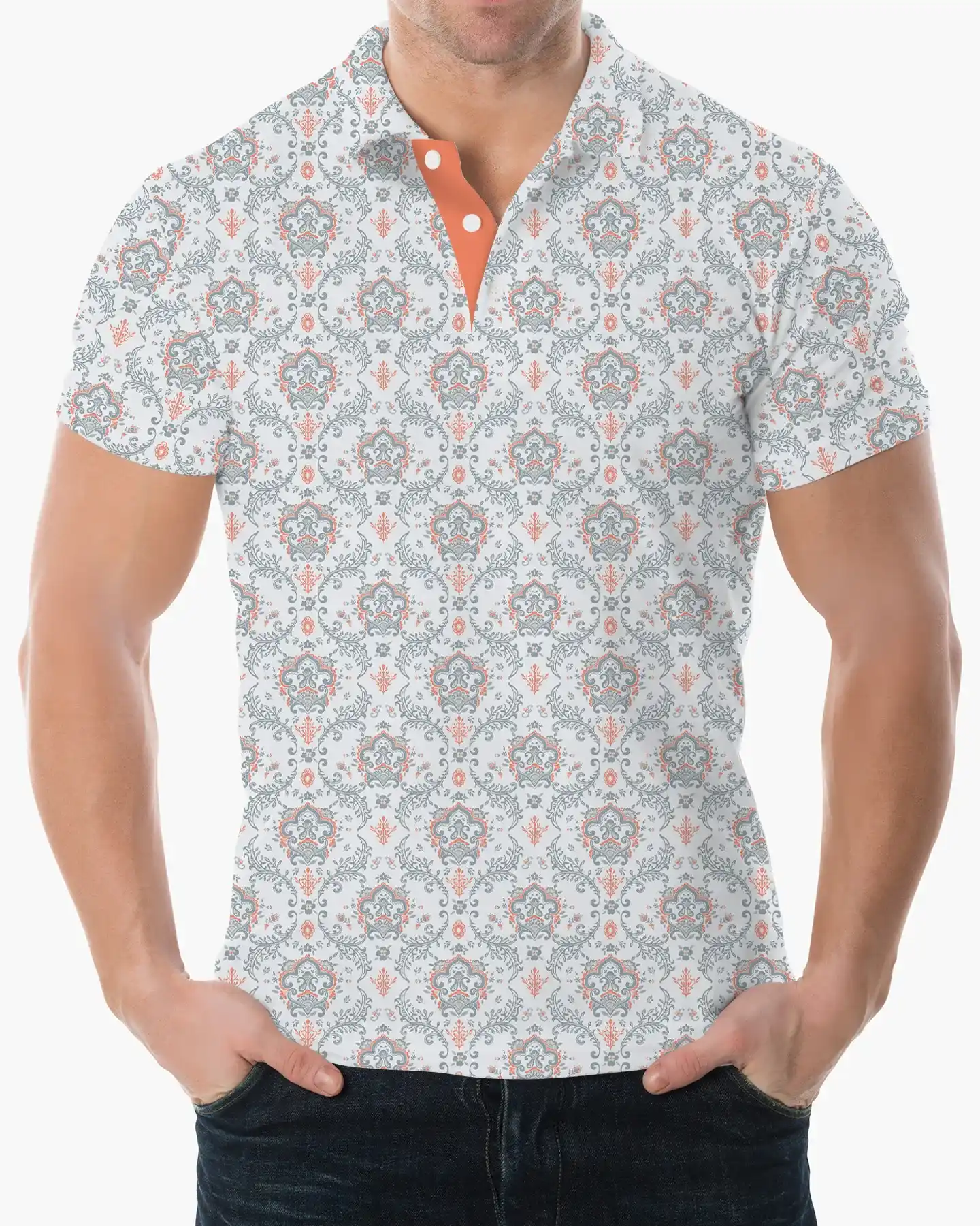 Floral Paisley Print Polo - Deolax
