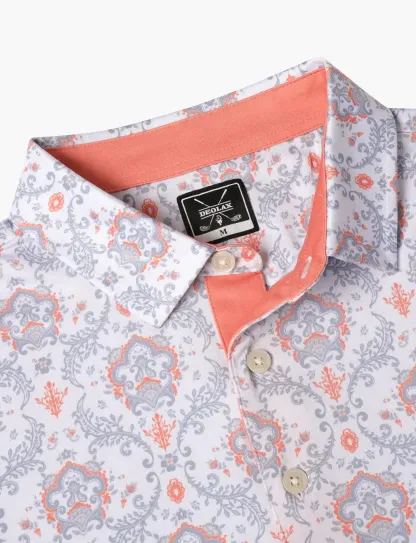 Floral Paisley Print Polo