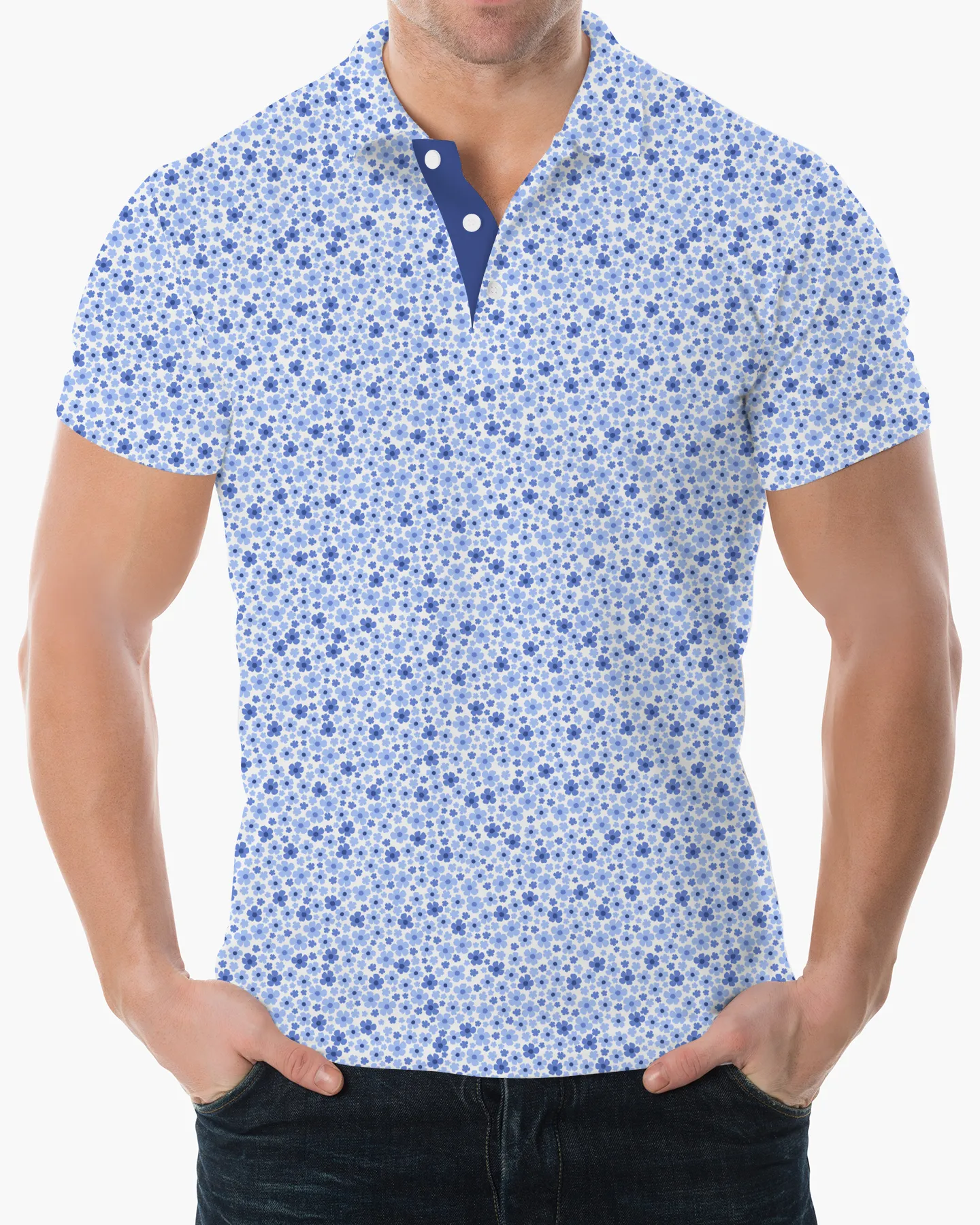 Floral Print Polo - Deolax