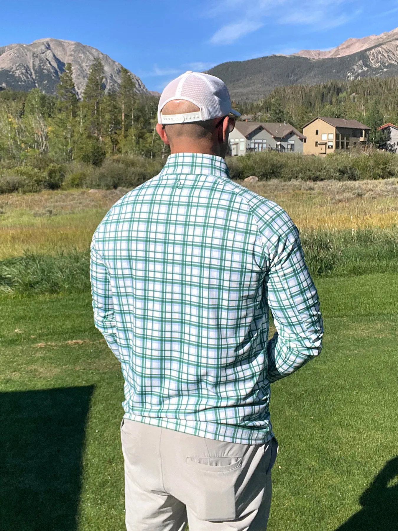 Founders Green Check Quarter Zip
