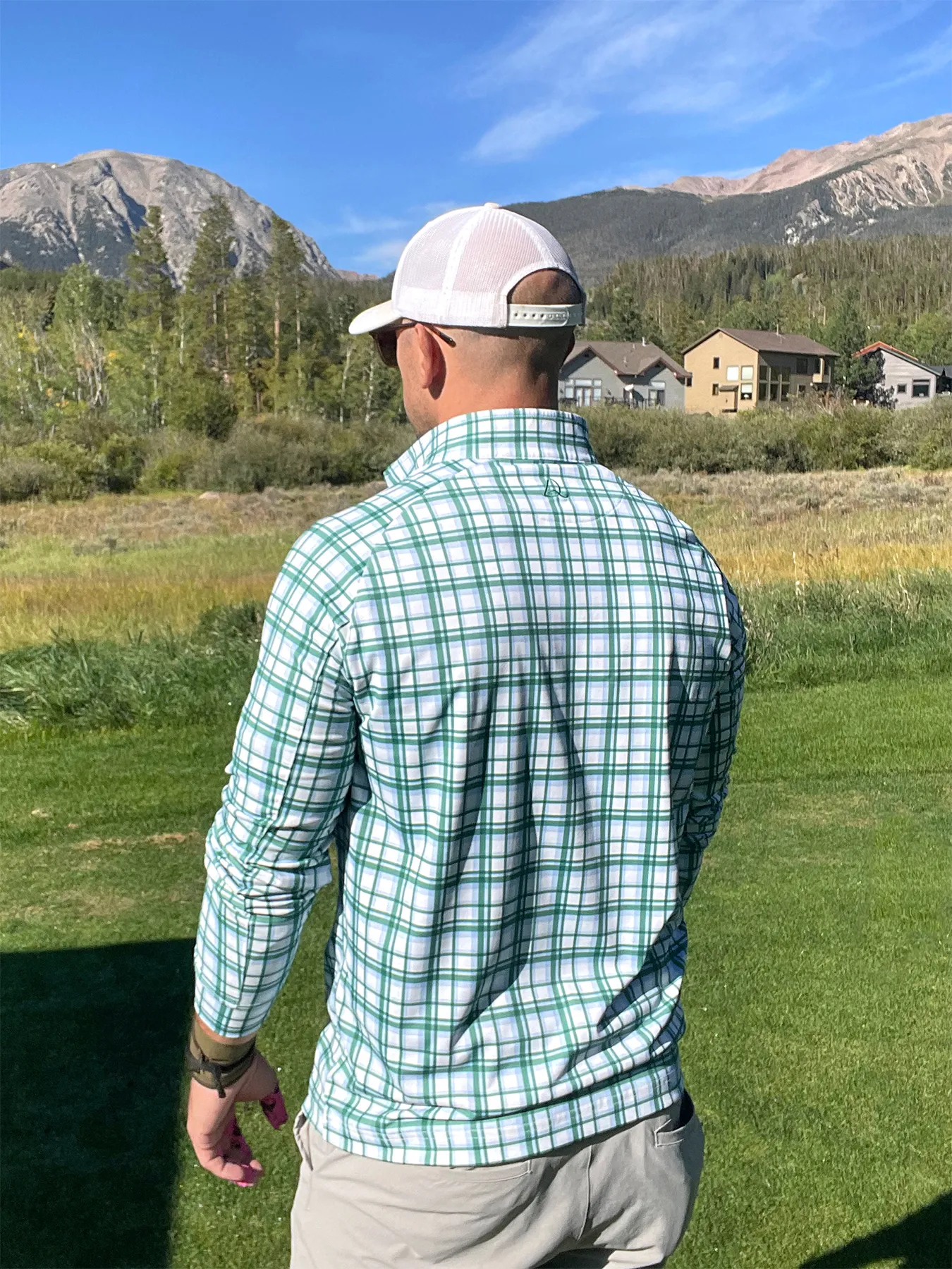 Founders Green Check Quarter Zip