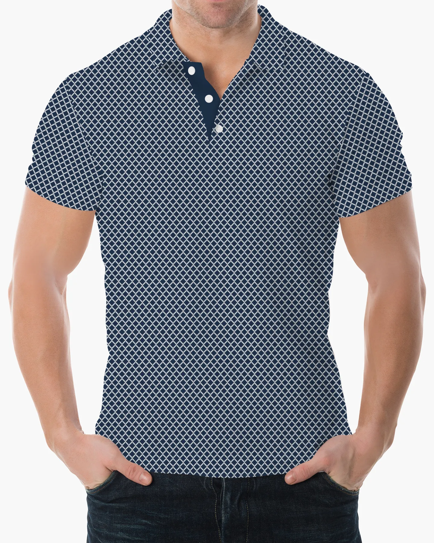 Geometric Print Polo - Deolax