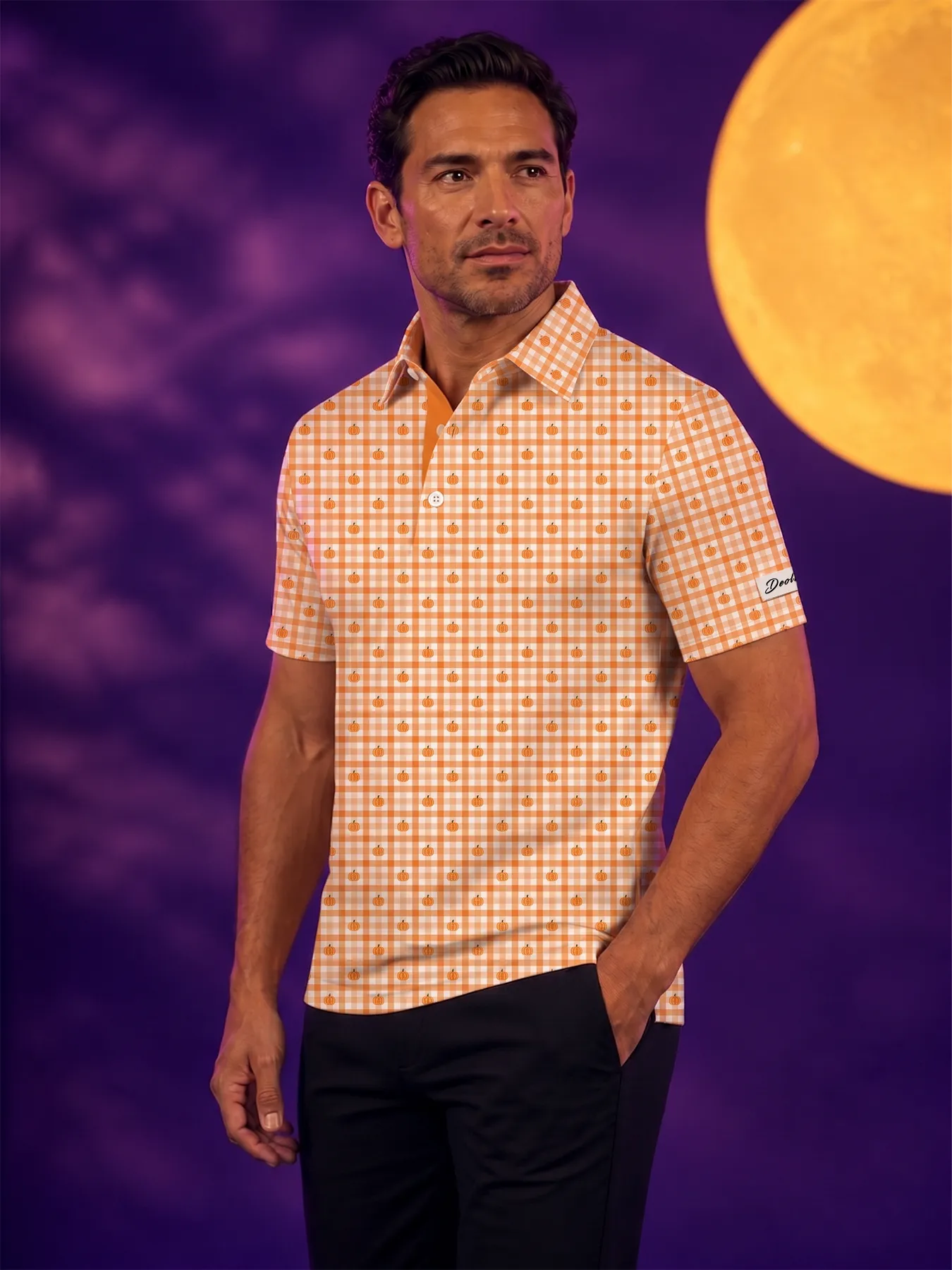 Gingham Pumpkin Polo