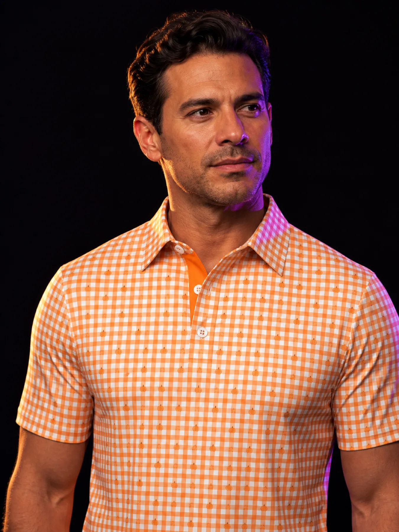Gingham Pumpkin Polo