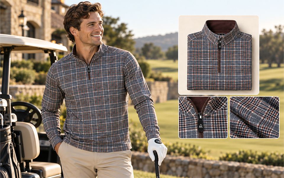 Glen Plaid Quarter Zip