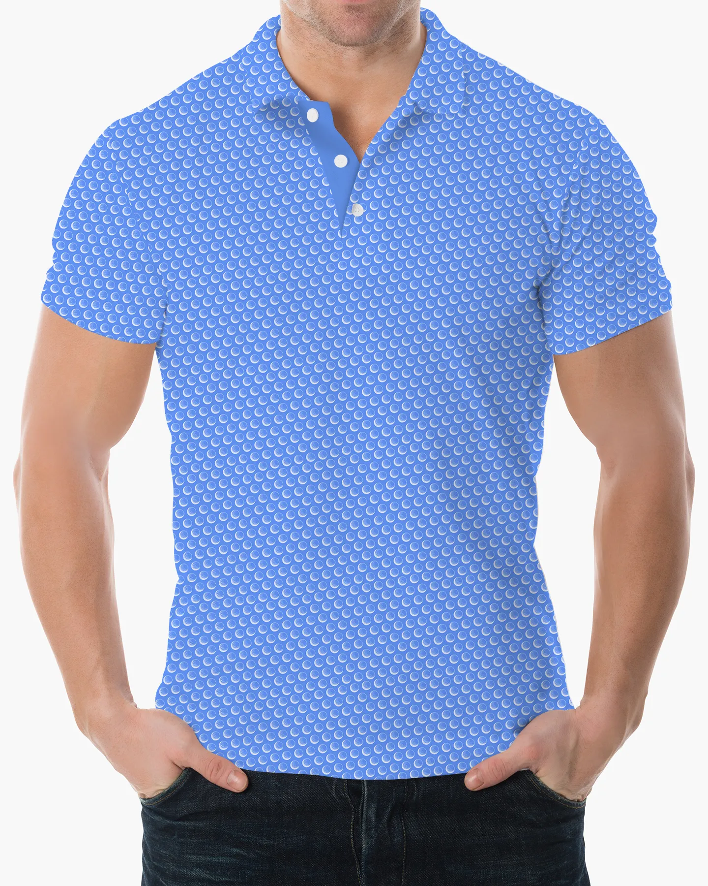 Golf Ball Print Polo - Deolax