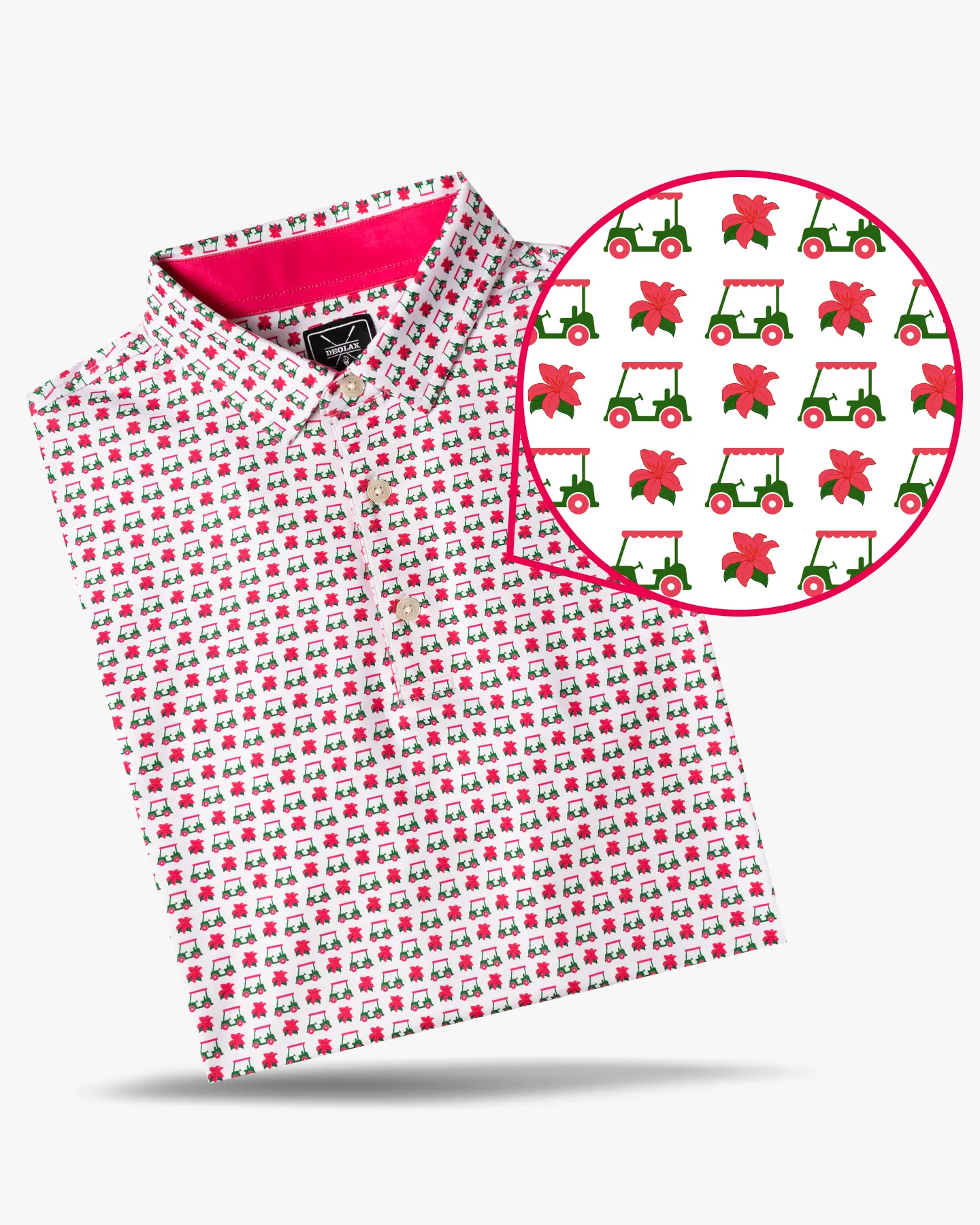 Golf Cart Print Polo