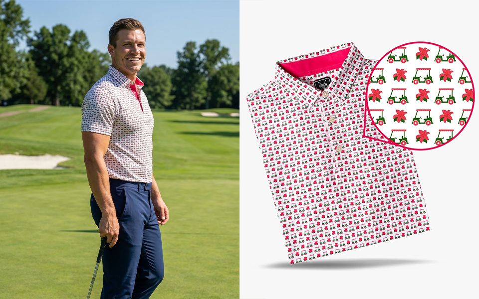 Golf Cart Print Polo