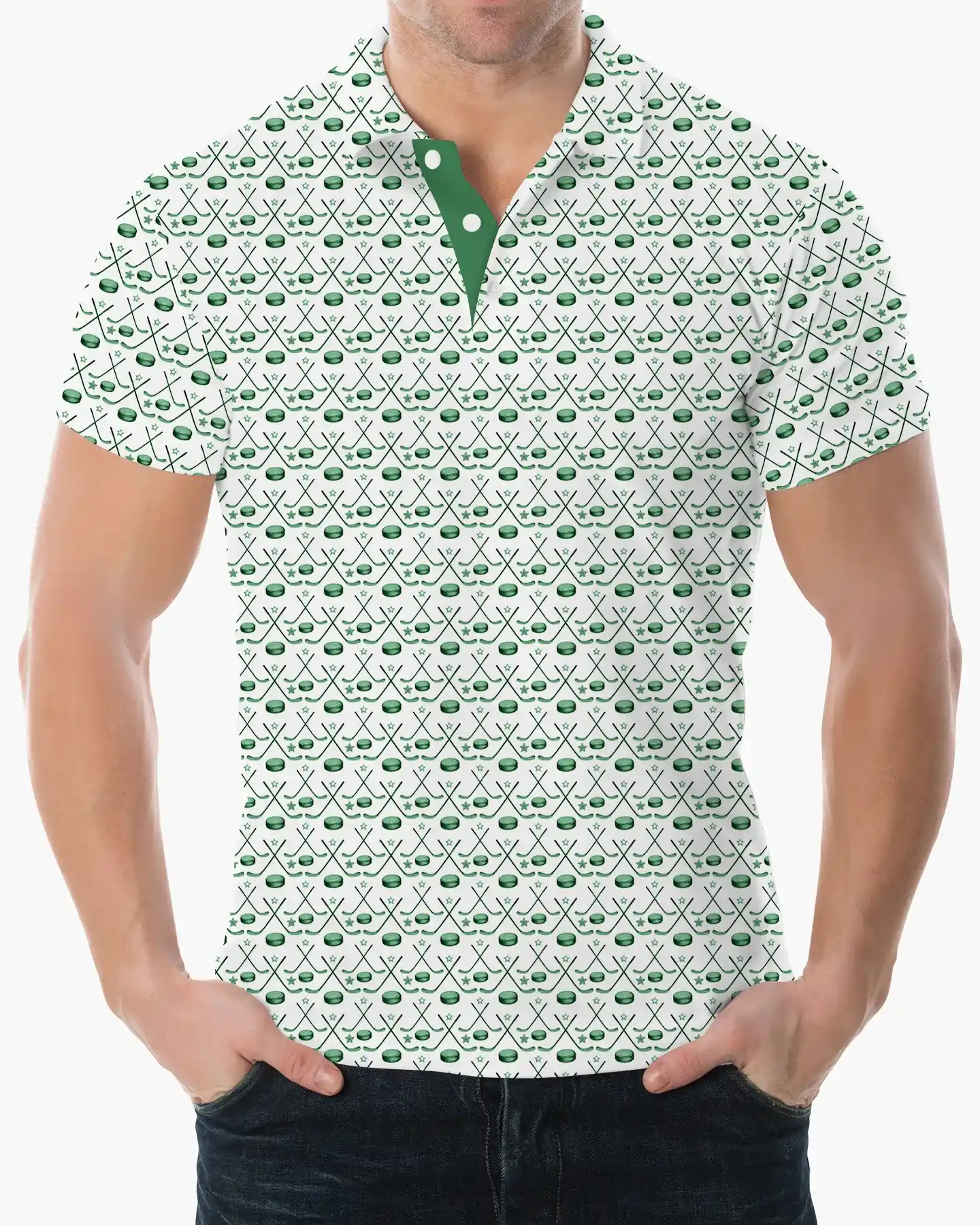 Green Hockey Time Polo - Deolax