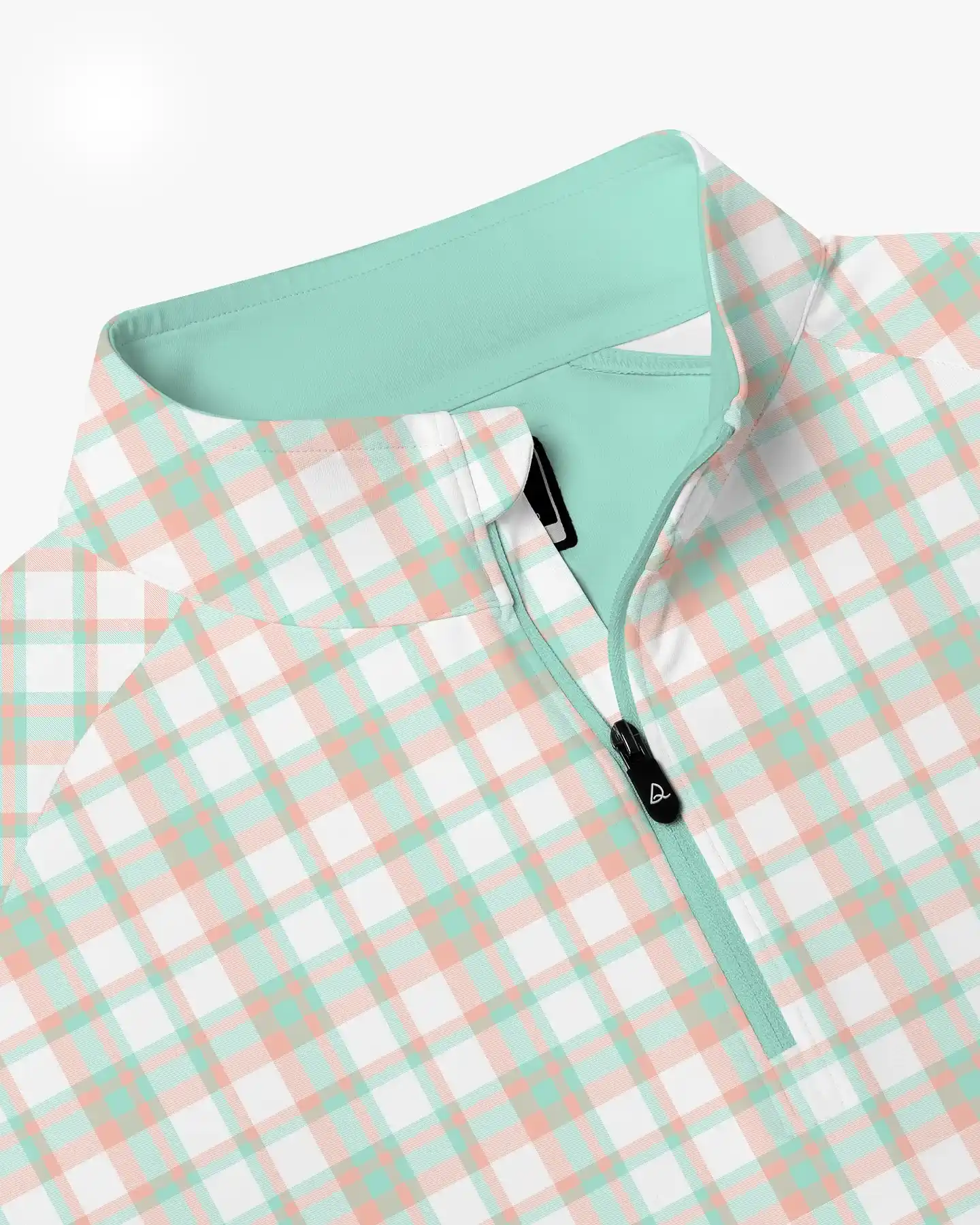 Green Security Check Quarter Zip - Deolax