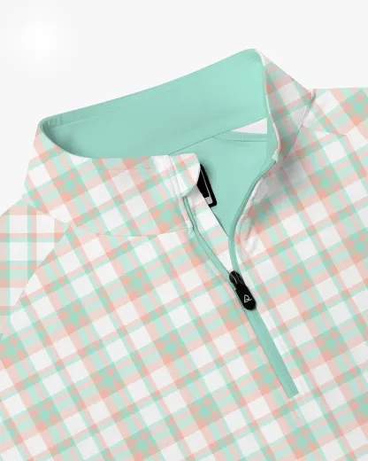 Green Security Check Quarter Zip - Deolax