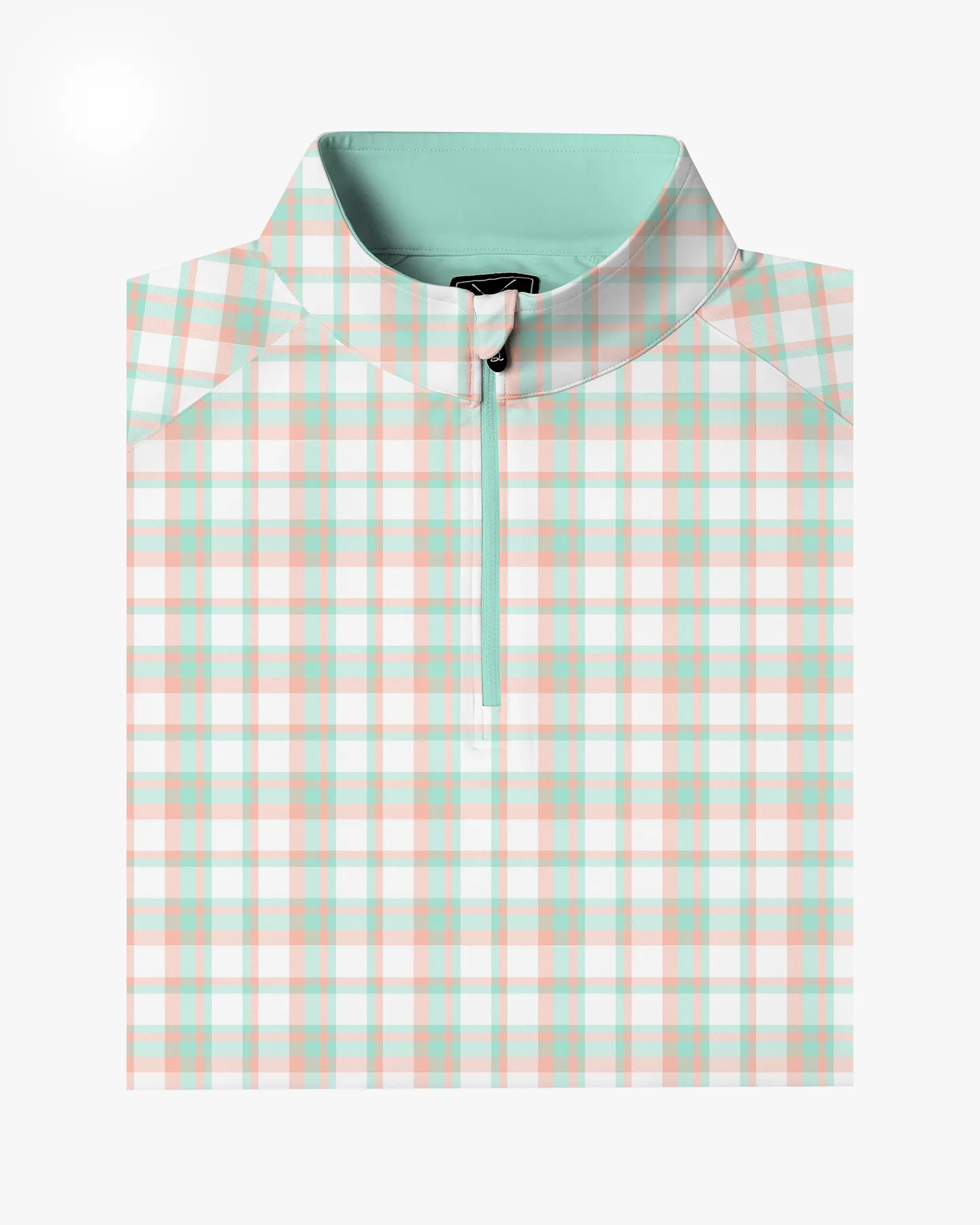 Green Security Check Quarter Zip - Deolax