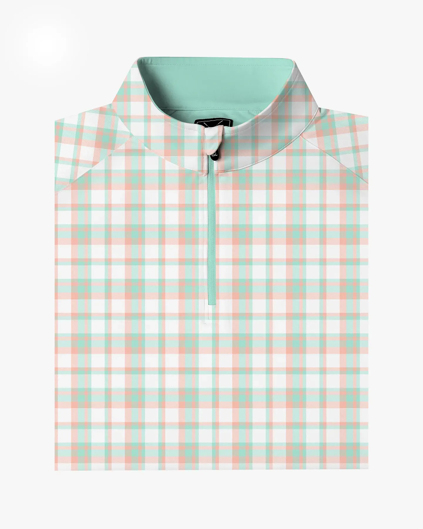 Green Security Check Quarter Zip - Deolax