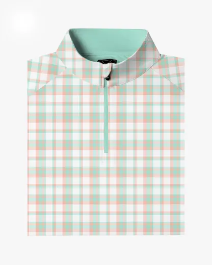 Green Security Check Quarter Zip - Deolax