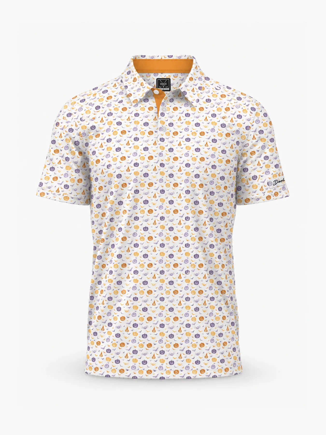 Halloween Bat and Pumpkins Polo