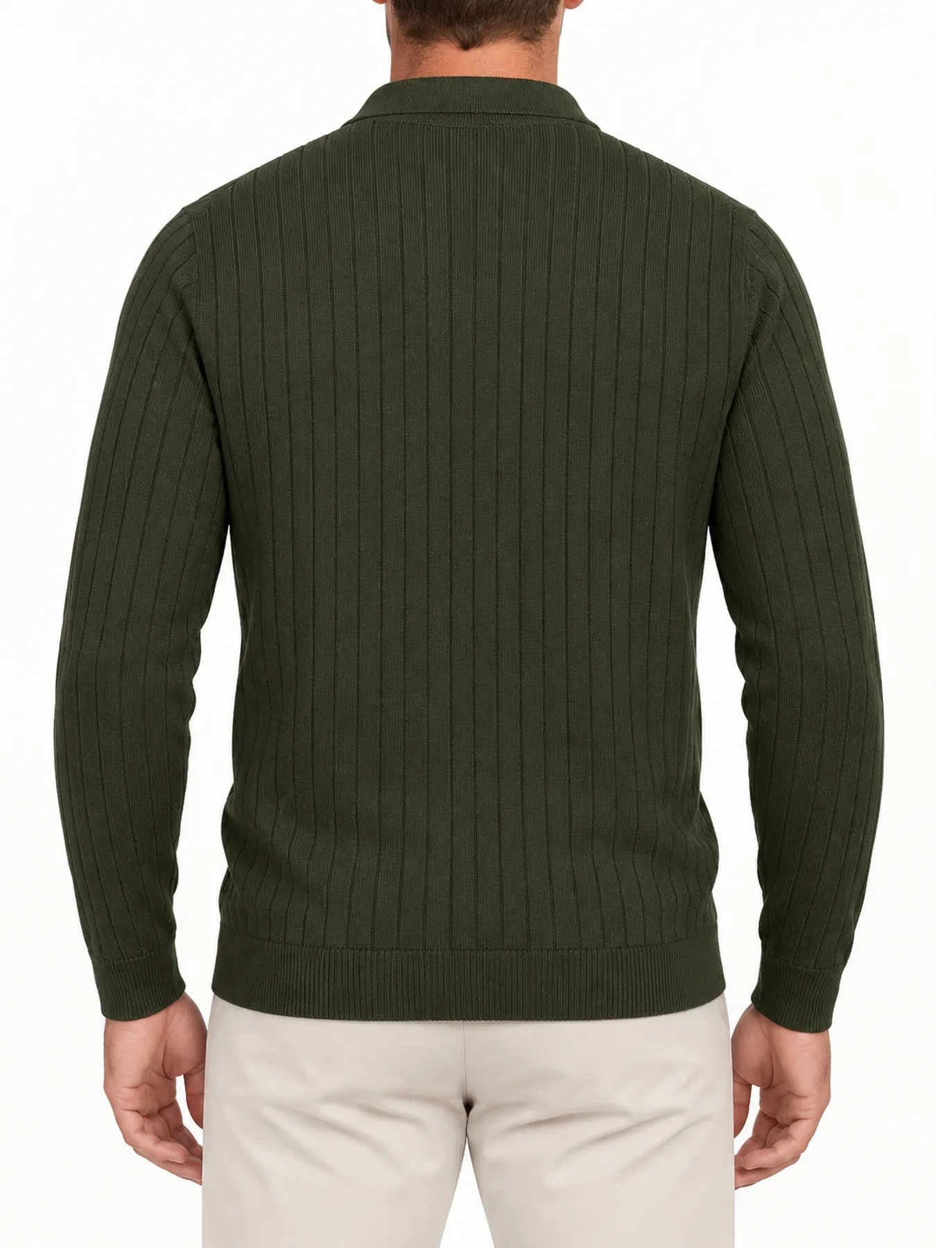 Heritage Wool-Blend Johnny Collar Sweater Polo