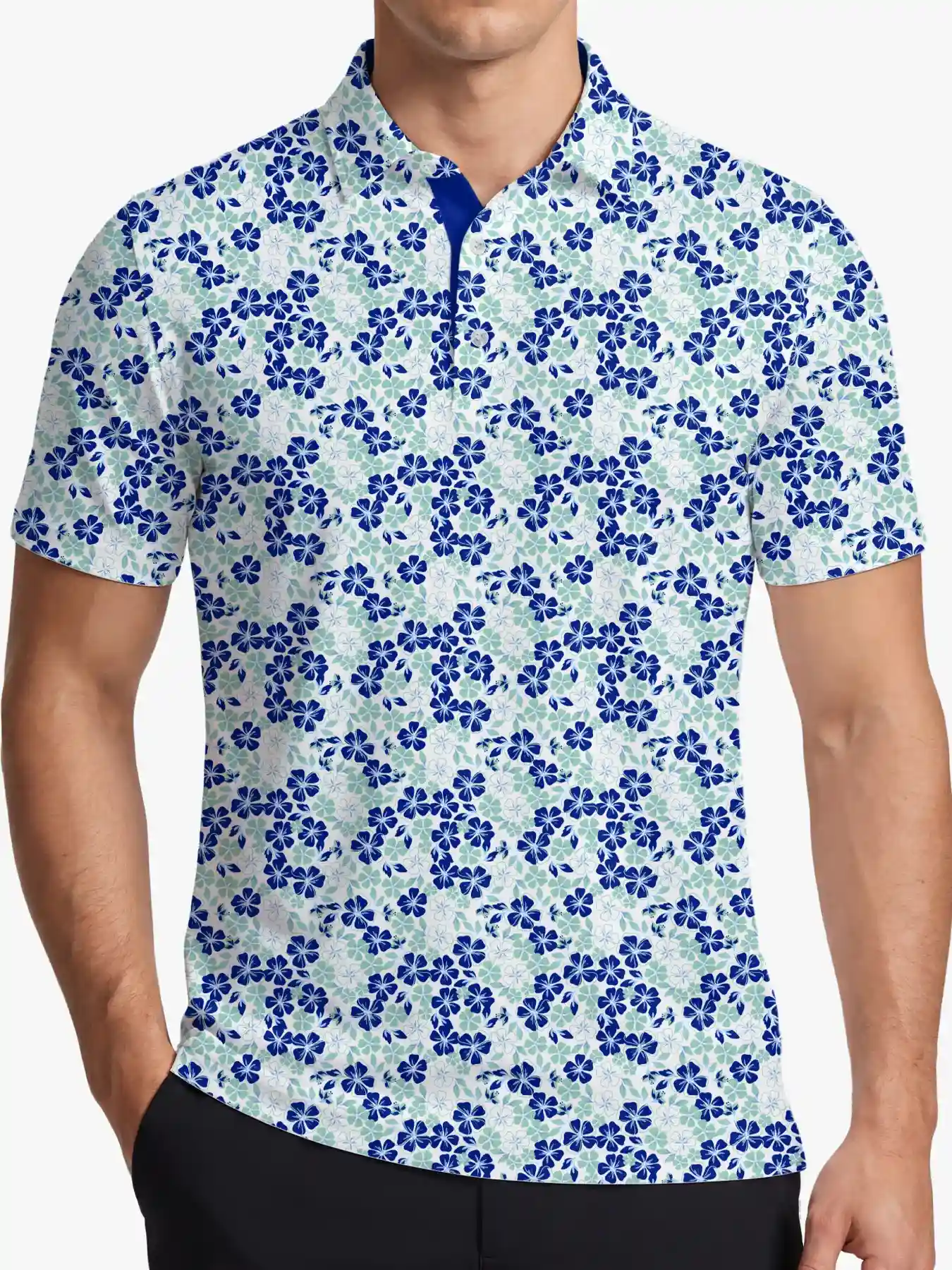 Hibiscus Wave Floral Polo - Deolax
