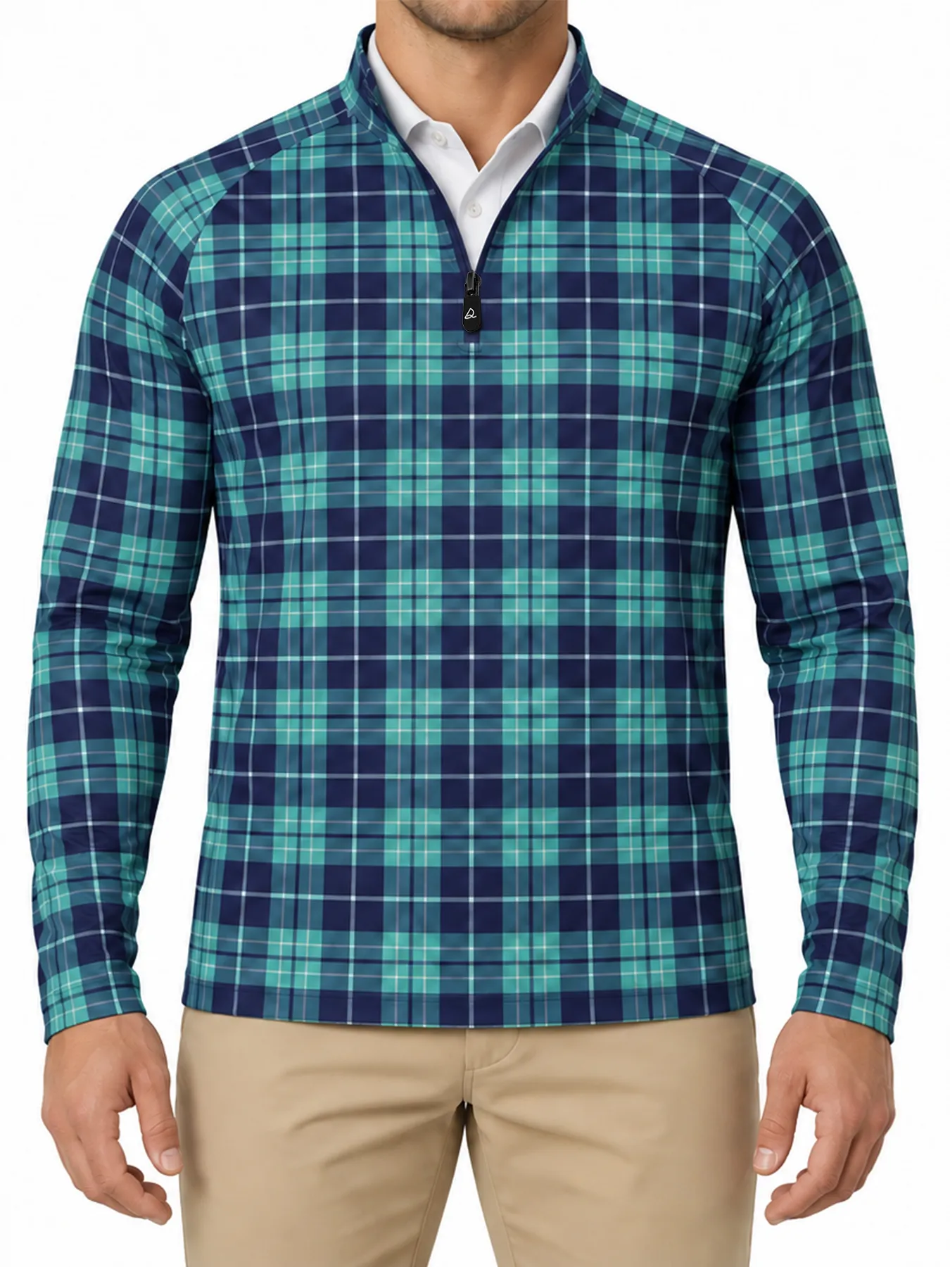 Holiday Links Plaid Quarter Zip