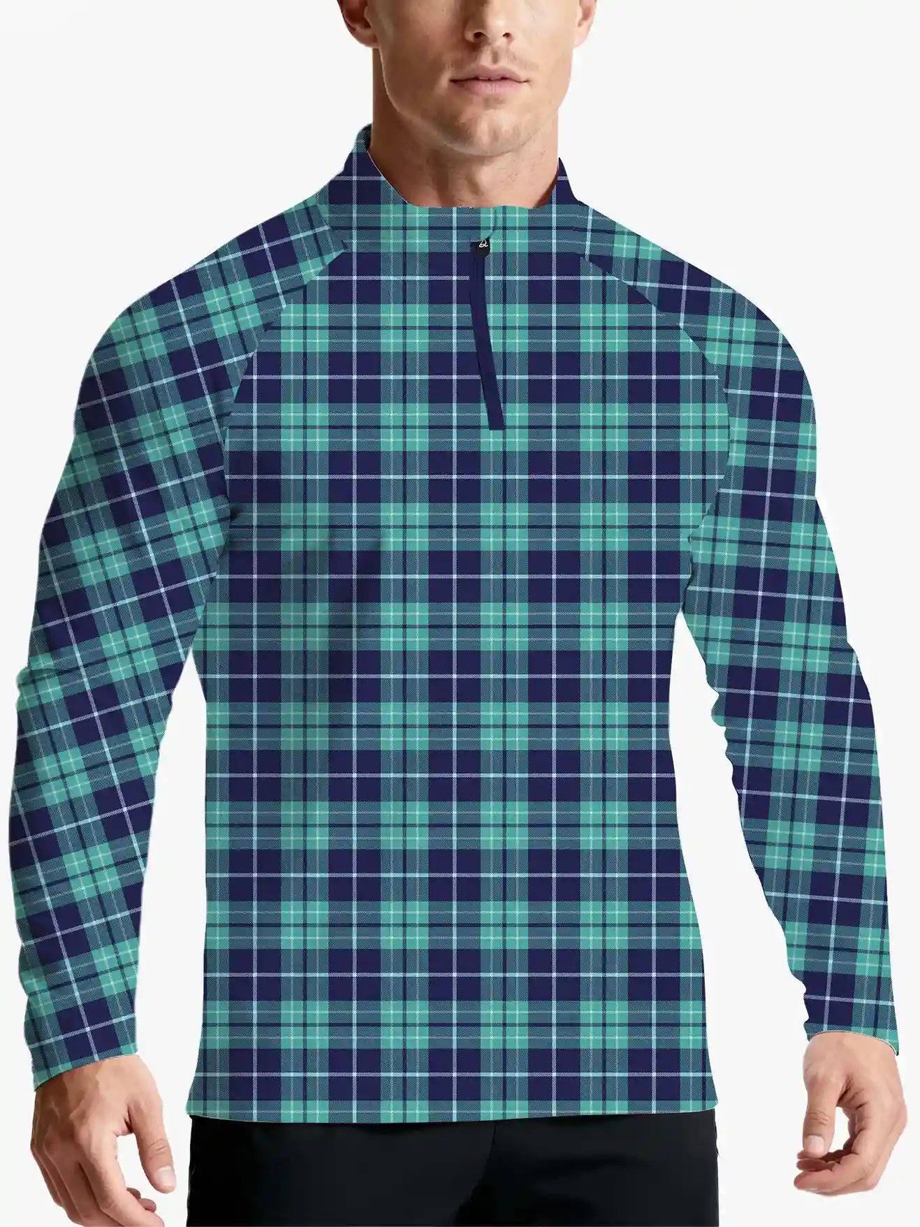 Holiday Links Plaid Quarter Zip Pullover - Deolax
