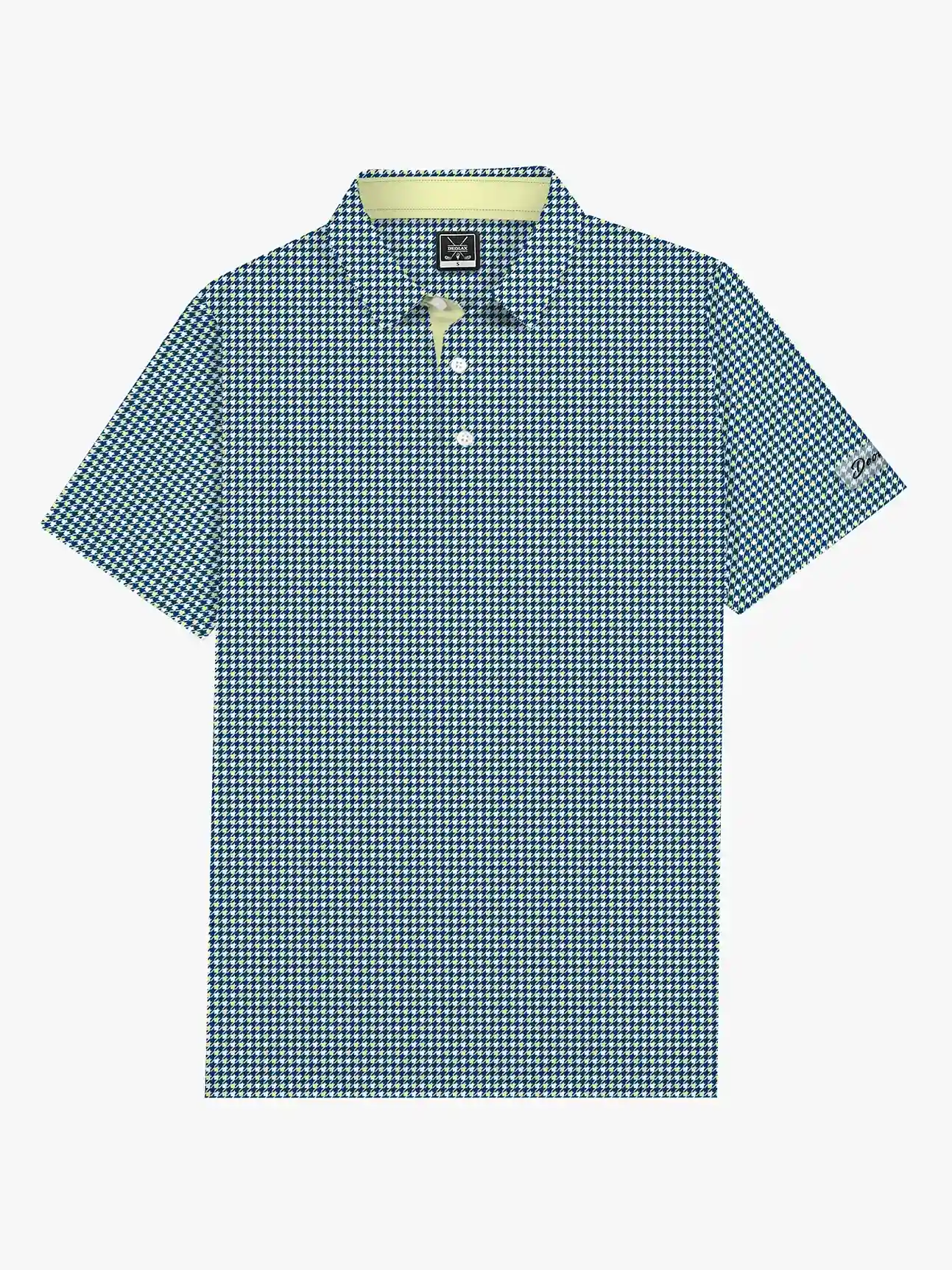 Men's Houndstooth Lime Polo - Deolax